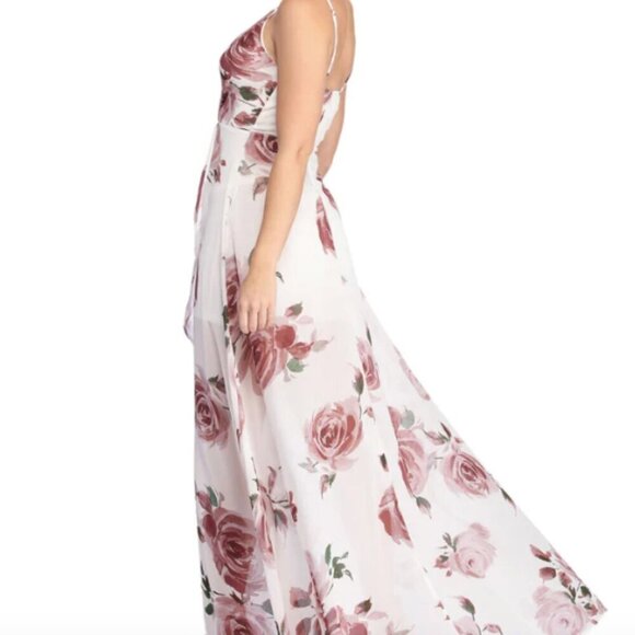 Windsor "NEW" Bohemian Floral Chiffon Cottagecore High Low Coquette Maxi Dress L - Picture 2 of 13